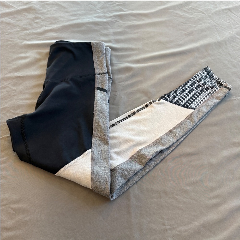 Champion C9 Womens Colorblock Athletic Leggings Black Gray White‎ Pockets Small